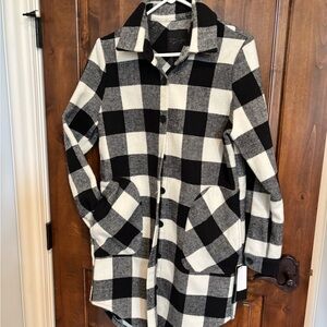 Black and White Checkered Coat